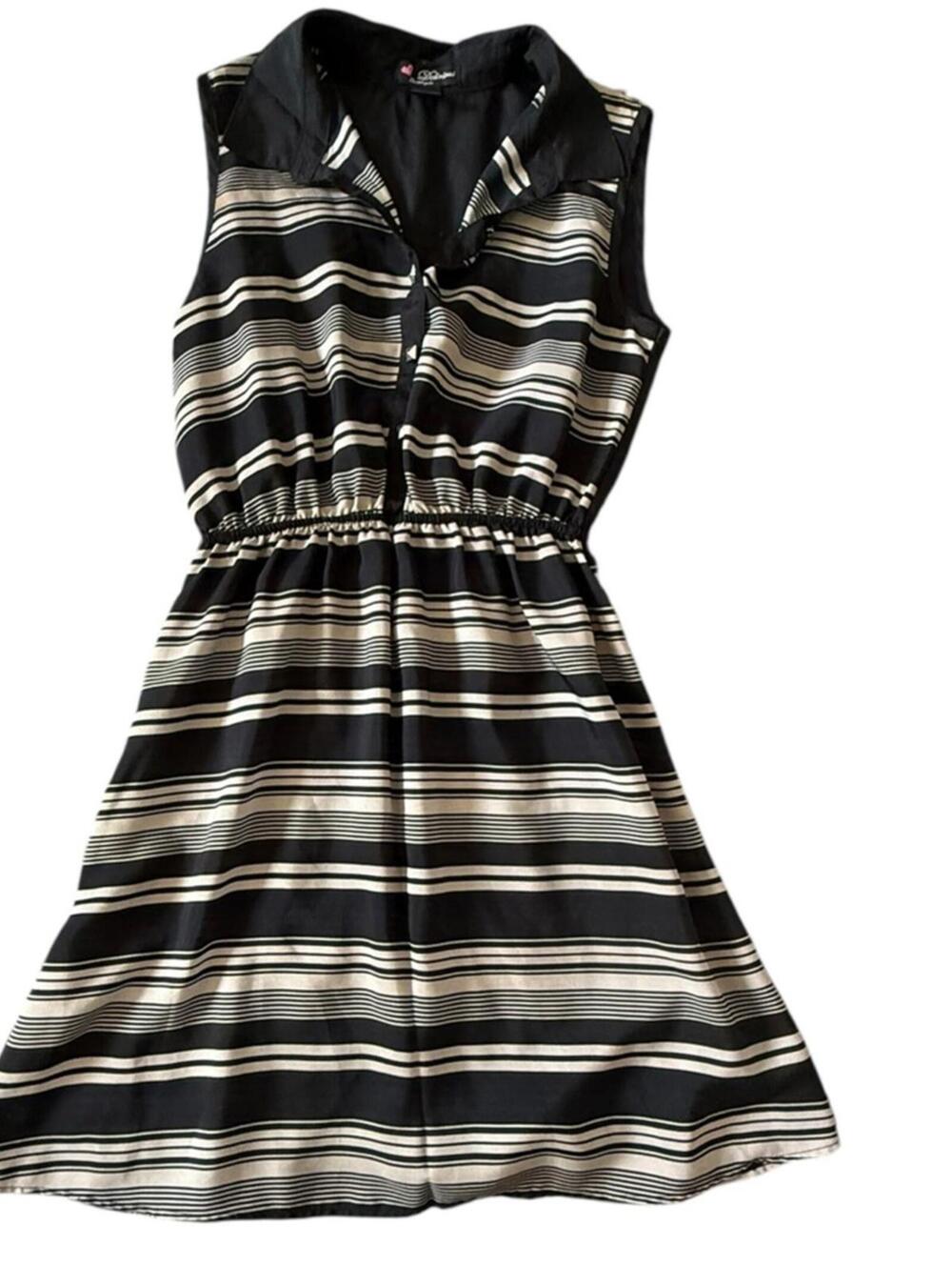 Striped Sleeveless Mini Dress - Size M
